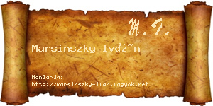 Marsinszky Iván névjegykártya